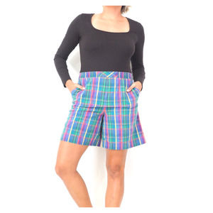 Joyce 80s Vintage Plaid Culotte Shorts Size Medium‎ Made in USA 100% Cotton